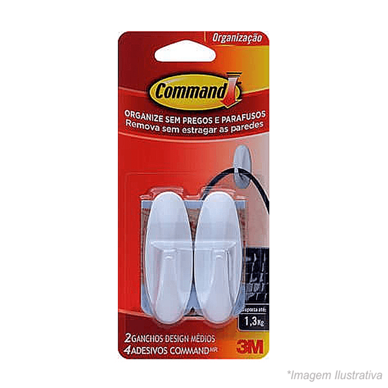 Gancho Suporte Plástico Branco  450g - 3M Gancho Suporte Plástico Branco  450g - 3M