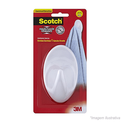 Gancho Suporte Plástico Branco  3,5Kg - 3M