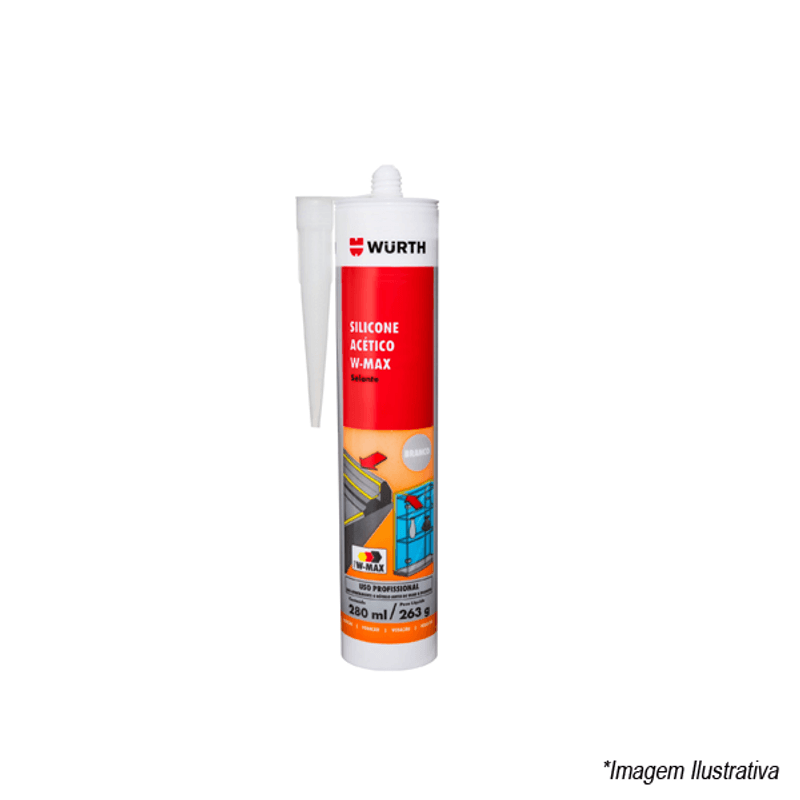Silicone Acetico Branco 280ml W-MAX 5986318032 Wurth Silicone Acetico Branco 280ml W-MAX 5986318032 Wurth