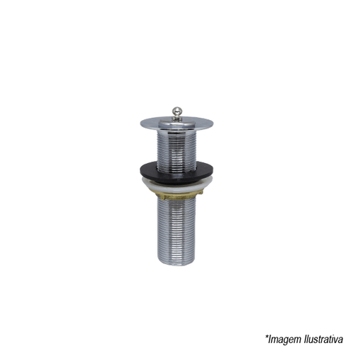 Válvula de Lavatório Longa sem Ladrão com Porca  10cm  Metal - Metais Rei