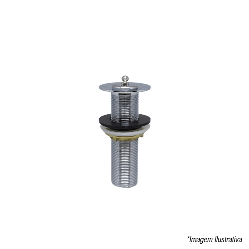 Válvula de Lavatório Longa sem Ladrão com Porca 10cm Metal - Metais Rei Válvula de Lavatório Longa sem Ladrão com Porca 10cm Metal - Metais Rei