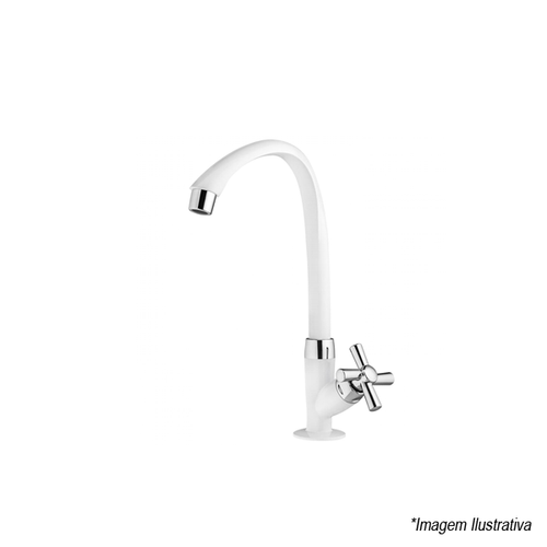 Torneira Para Cozinha De Mesa Cross Branca/Cromada - Tigre