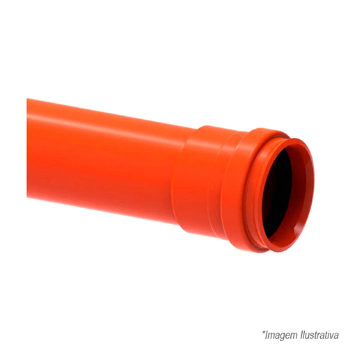 Tubo de Esgoto Redux 6 Metros DN100 Laranja - 100002789 - Tigre
