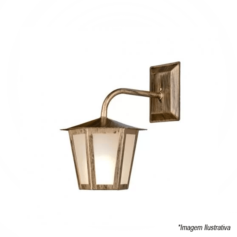 Arandela de Aço Ideal Sextavada Ouro Velho C/Braço L-1-B Arandela de Aço Ideal Sextavada Ouro Velho C/Braço L-1-B