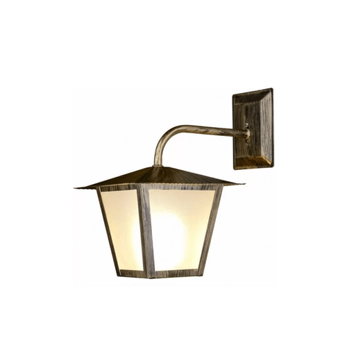 Arandela de Aço Ideal Quadrada Ouro Velho C/Braço L-4-B OV