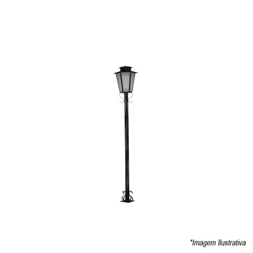 Poste de Aço Sextavado Preto P-9 Ideal