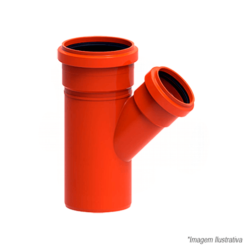 Junção Simples Esgoto Redux DN50x50mm Laranja - 100002831 - Tigre