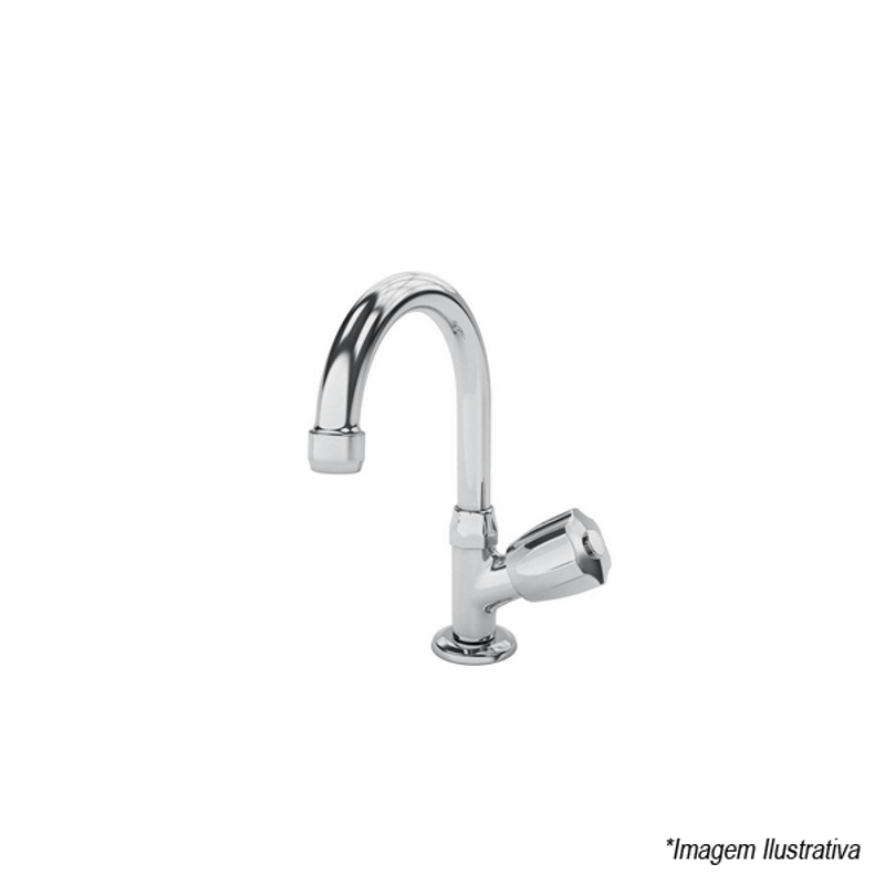 Torneira para Banheiro de Bancada Bica Alta Cromada 9511 C50 - Brulex Torneira para Banheiro de Bancada Bica Alta Cromada 9511 C50 - Brulex