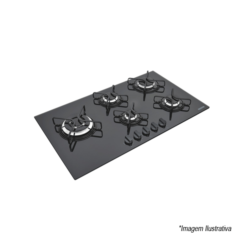 Cooktop Penta Side Plus Acendimento Automático  5 Bocas  Gás - Tramontina Cooktop Penta Side Plus Acendimento Automático  5 Bocas  Gás - Tramontina