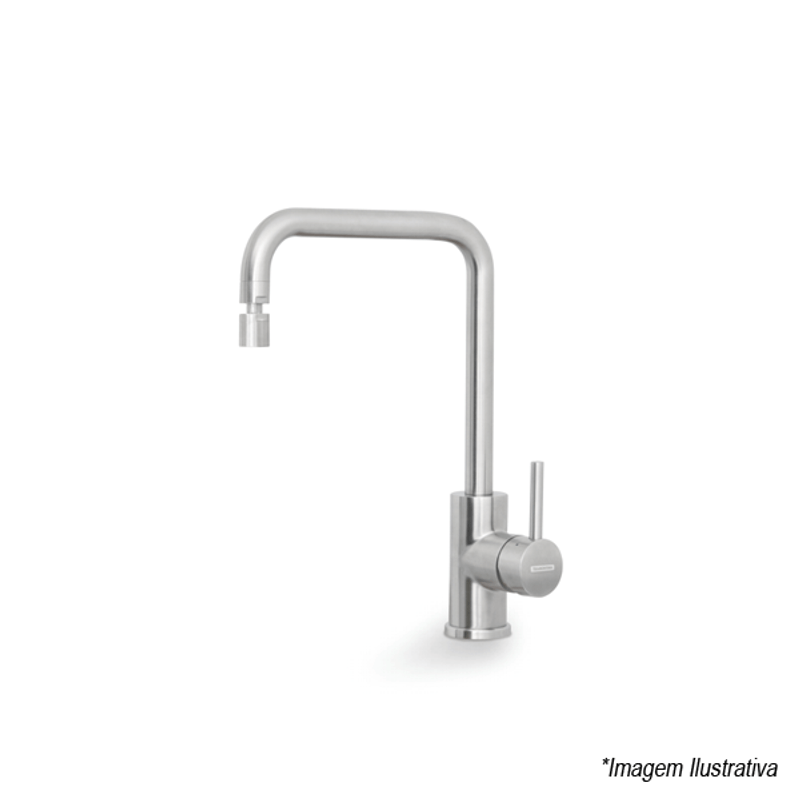 Torneira Monocomando para Cozinha de Bancada em Aço Inox  Angolare - Tramontina