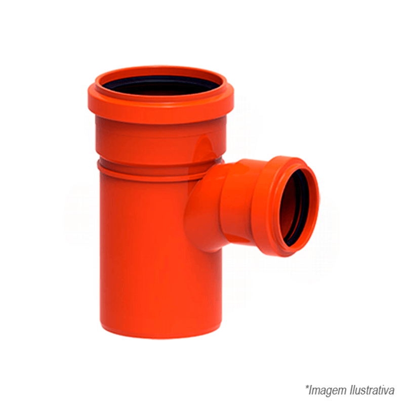 Tê 90º Graus Esgoto Redux DN75mm Laranja - 100002852 - Tigre Tê 90º Graus Esgoto Redux DN75mm Laranja - 100002852 - Tigre