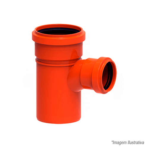 Tê 90º Graus Esgoto Redux DN75x50mm Laranja - 100002853 - Tigre