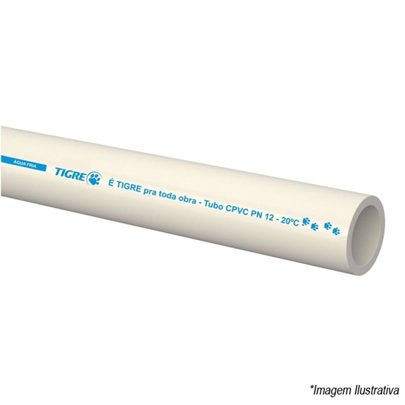 Tubo Soldável Para alta Pressão Prumada CPVC PN12  6 Metros  73mm - Tigre Tubo Soldável Para alta Pressão Prumada CPVC PN12  6 Metros  73mm - Tigre