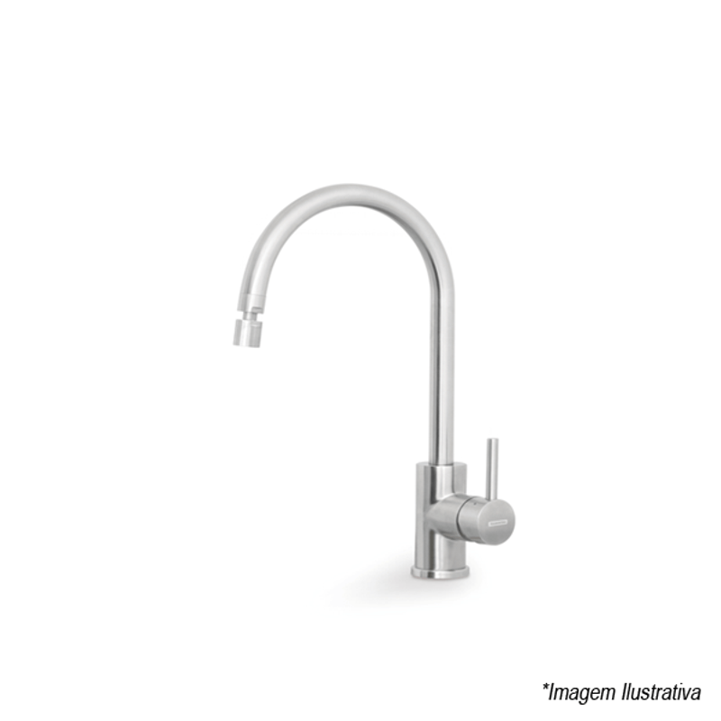 Torneira Monocomando para Cozinha de Bancada Cromada em Aço Inox com Bica Articulada Arko - Tramontina Torneira Monocomando para Cozinha de Bancada Cromada em Aço Inox com Bica Articulada Arko - Tramontina