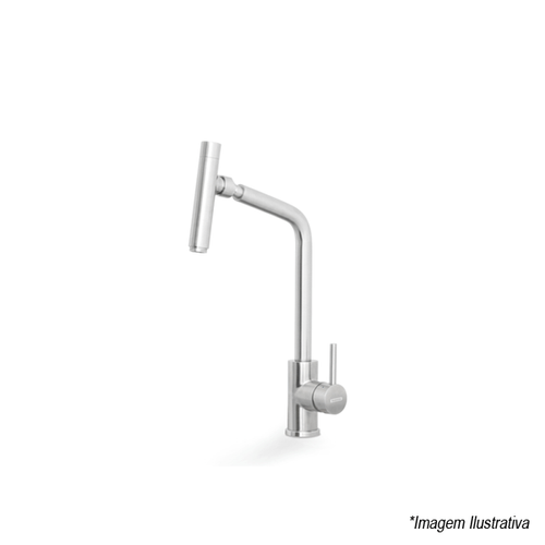 Torneira Monocomando para Cozinha de Bancada em Aço Inox com Bica Articulada Versa - Tramontina