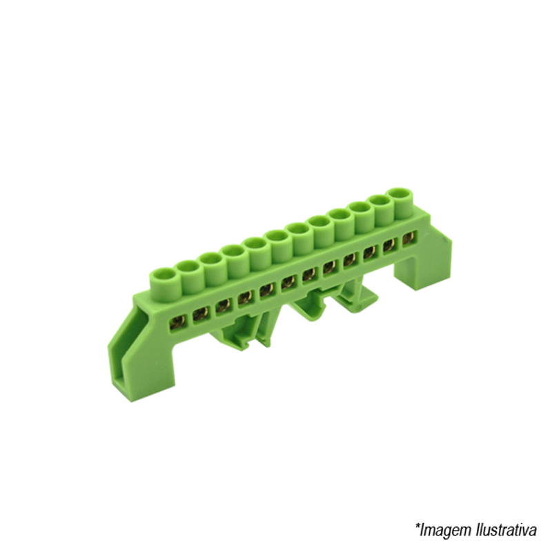 Barramento Terra 10 Furos Verde 399 JNG Barramento Terra 10 Furos Verde 399 JNG