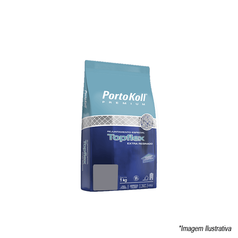 Rejunte Top Flex Extra Resinado Cinza Ártico 1Kg 96640 Portokoll Rejunte Top Flex Extra Resinado Cinza Ártico 1Kg 96640 Portokoll