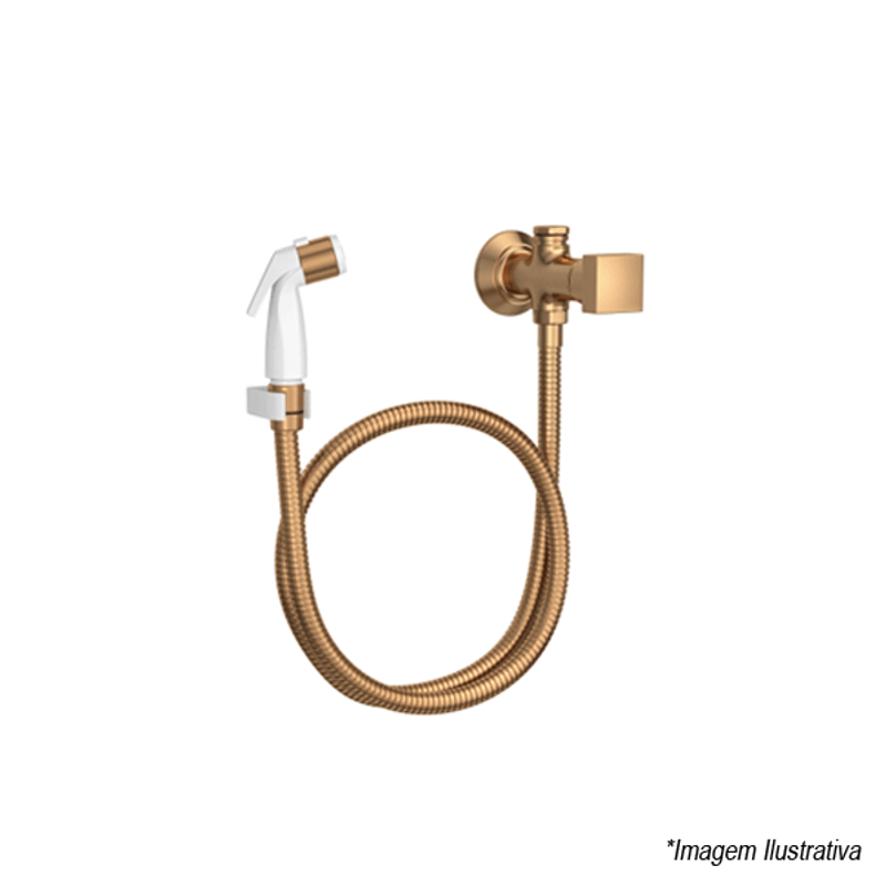 Ducha Higiênica Cubo com Registro e Derivação Gold Matte  Deca Ducha Higiênica Cubo com Registro e Derivação Gold Matte  Deca