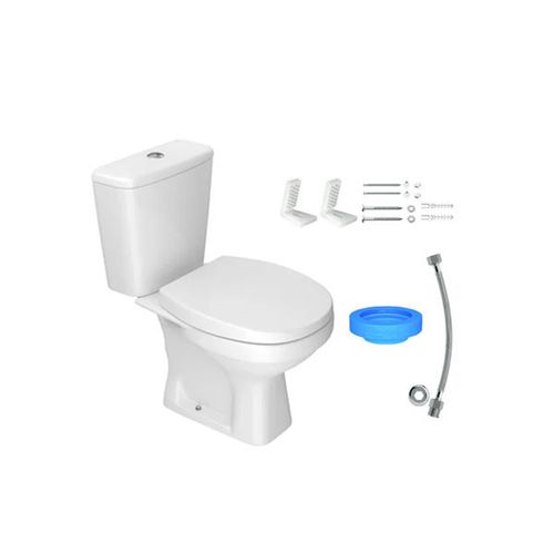 Kit Vaso Sanitário Caixa Acoplada Deca Fast com Assento e Acessório Branco