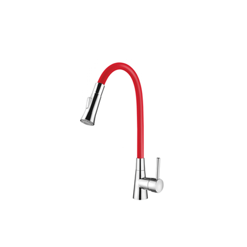 Torneira Monocomando para Cozinha de Bancada Cromada com Vermelho Lorenflex 2257 R27 - Lorenzetti Torneira Monocomando para Cozinha de Bancada Cromada com Vermelho Lorenflex 2257 R27 - Lorenzetti