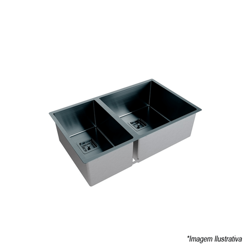 Cuba Dupla Primaccore Black Matte de Embutir - 72x44x20 com Válvula  4´1/2 - Debacco