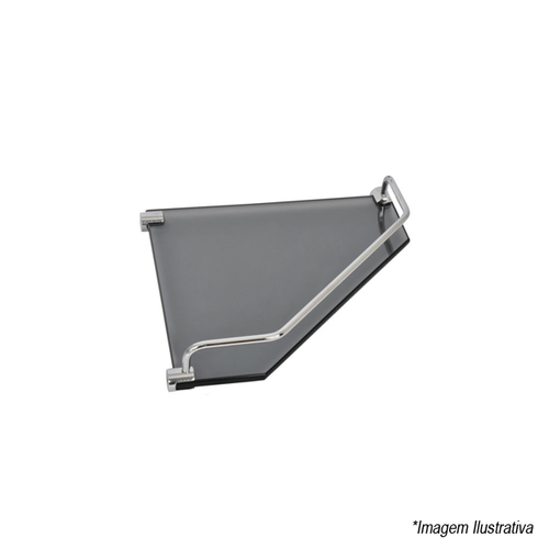 Porta Shampoo Canto De Vidro Fume - Vildrex