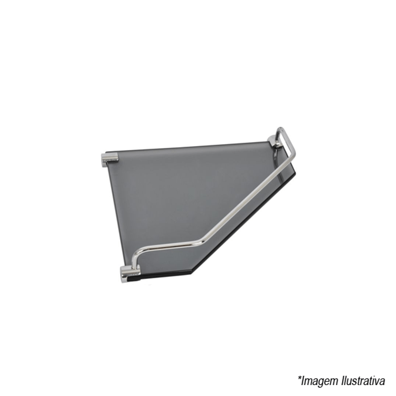 Porta Shampoo Canto De Vidro Fume - Vildrex Porta Shampoo Canto De Vidro Fume - Vildrex