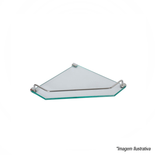 Porta Shampoo Canto De Vidro Incolor - Vildrex