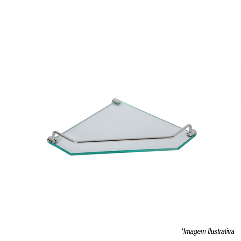 Porta Shampoo Canto De Vidro Incolor - Vildrex Porta Shampoo Canto De Vidro Incolor - Vildrex