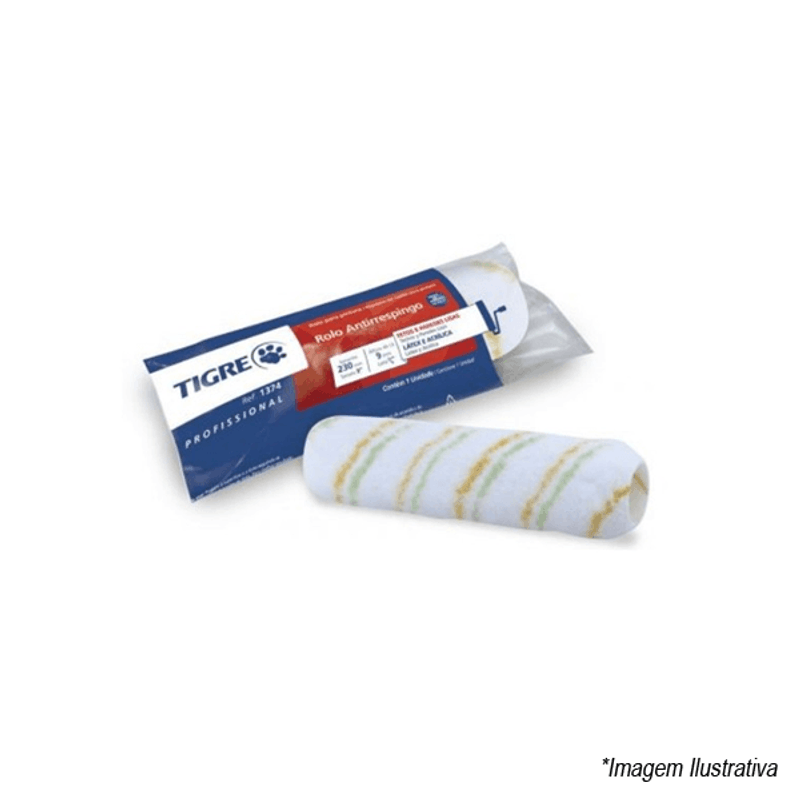 Rolo de Pintura Lã Sintética Anti-Respingo 23cm 1374 61374230 Tigre Rolo de Pintura Lã Sintética Anti-Respingo 23cm 1374 61374230 Tigre