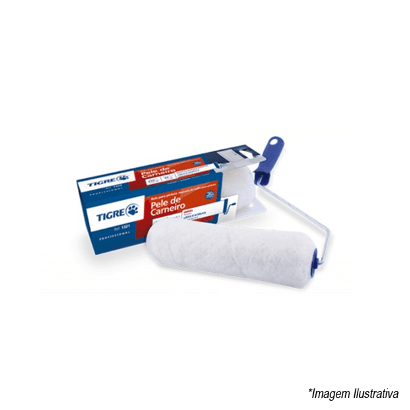 Rolo de Pintura Lã Pele de Carneiro 18cm 1328 61328180 Tigre Rolo de Pintura Lã Pele de Carneiro 18cm 1328 61328180 Tigre