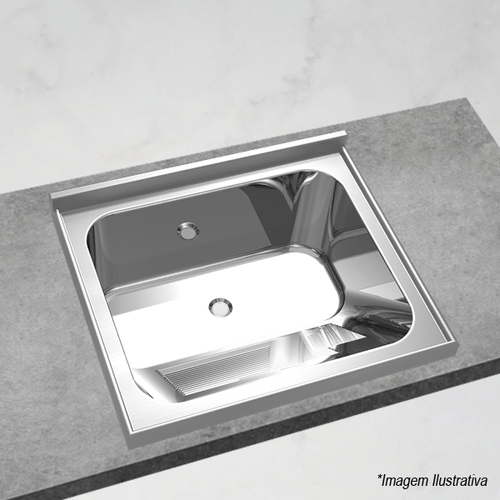 Tanque Inox Luxo Polido 70x60cm  Mekal