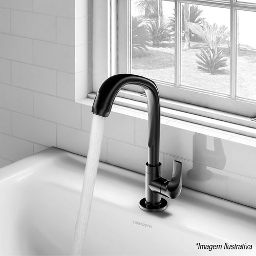 Torneira de Plastico para Banheiro de Bancada Bica Alta Preta 1195 F61 - Lorenzetti