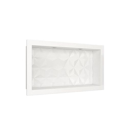 Nicho de Mármore Sintético 60x30 Branco com Led 89999 Cozimax