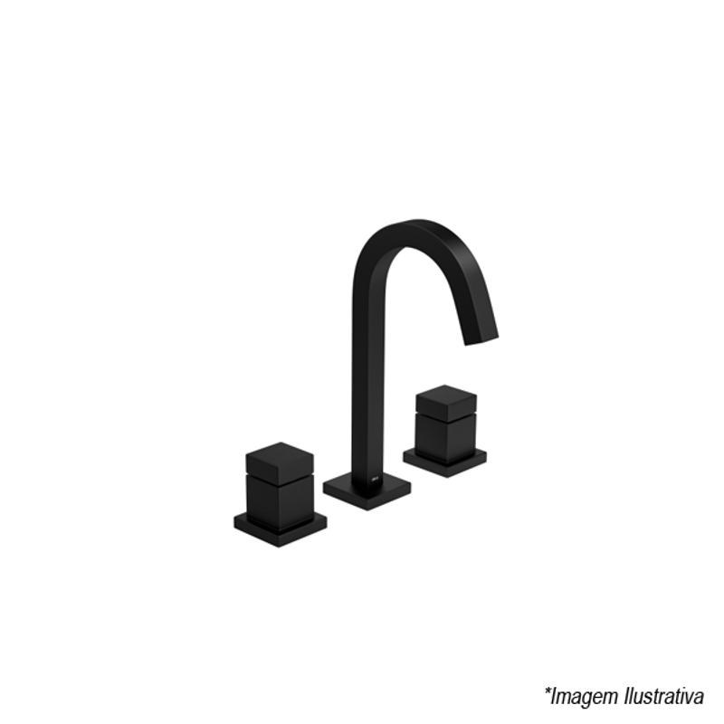 Misturador Para Lavatório Black Matte Cubo 1877.BL86.MT - Deca Misturador Para Lavatório Black Matte Cubo 1877.BL86.MT - Deca