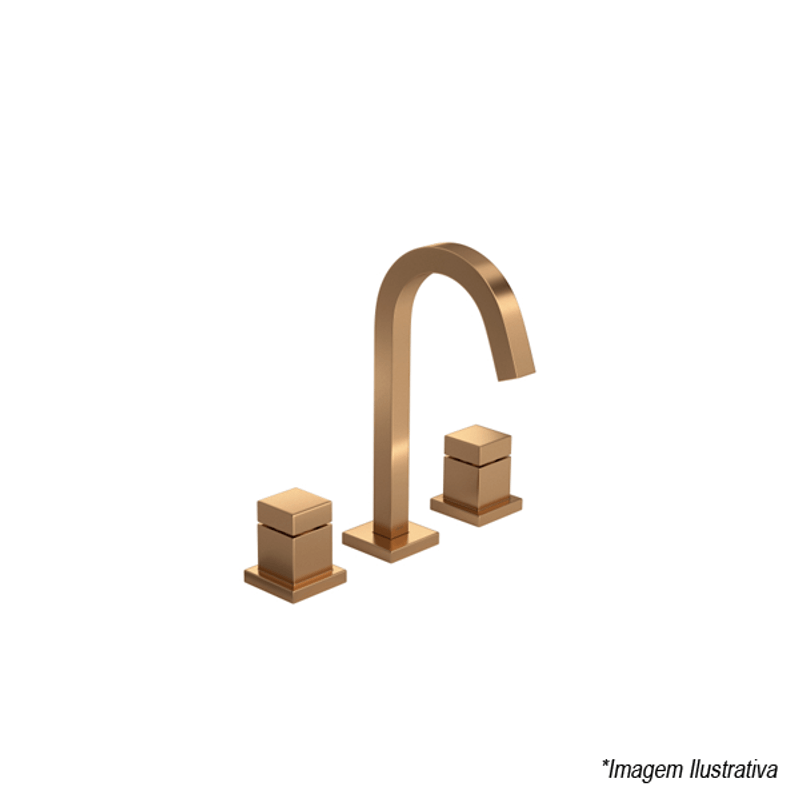 Misturador Para Lavatório De Mesa Gold Matte Cubo 1877.GL86.MT - Deca Misturador Para Lavatório De Mesa Gold Matte Cubo 1877.GL86.MT - Deca