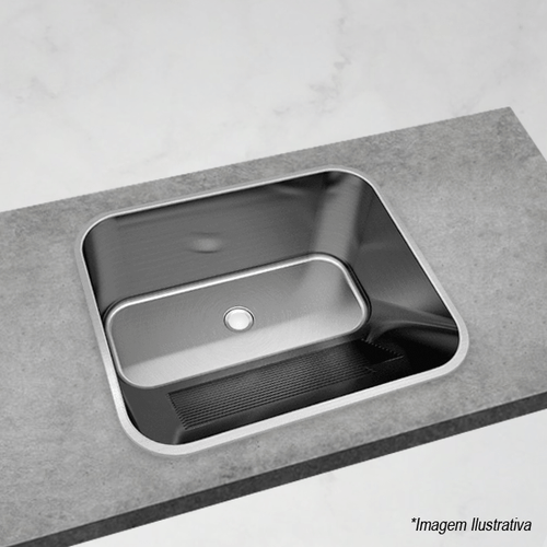 Tanque Inox Luxo Escovado 60x50cm  Mekal