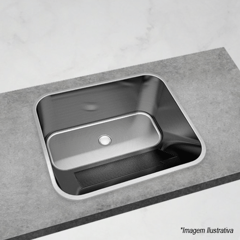 Tanque Inox Luxo Escovado 60x50cm Mekal Tanque Inox Luxo Escovado 60x50cm Mekal