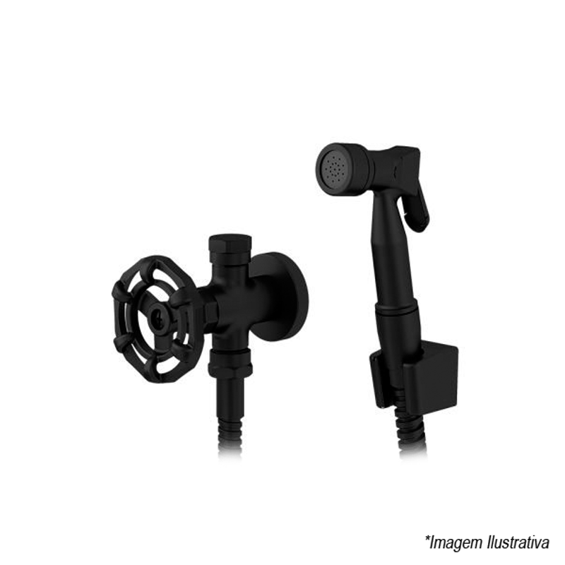 Ducha Higiênica Com Derivação Preto Fosco - Fani Ducha Higiênica Com Derivação Preto Fosco - Fani
