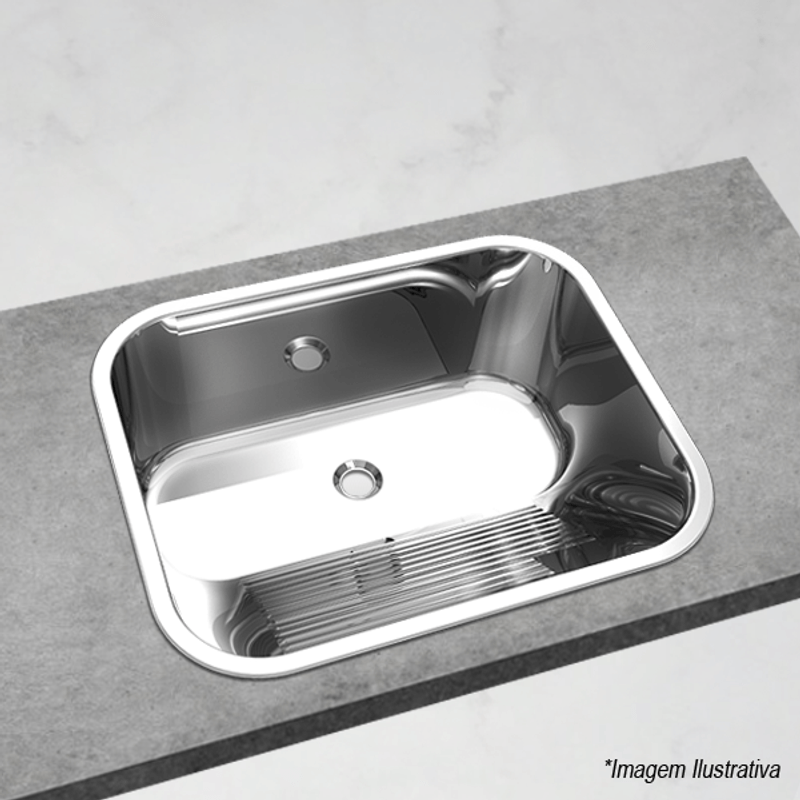 Cuba para Tanque Inox Polido 50x40cm Mekal Cuba para Tanque Inox Polido 50x40cm Mekal