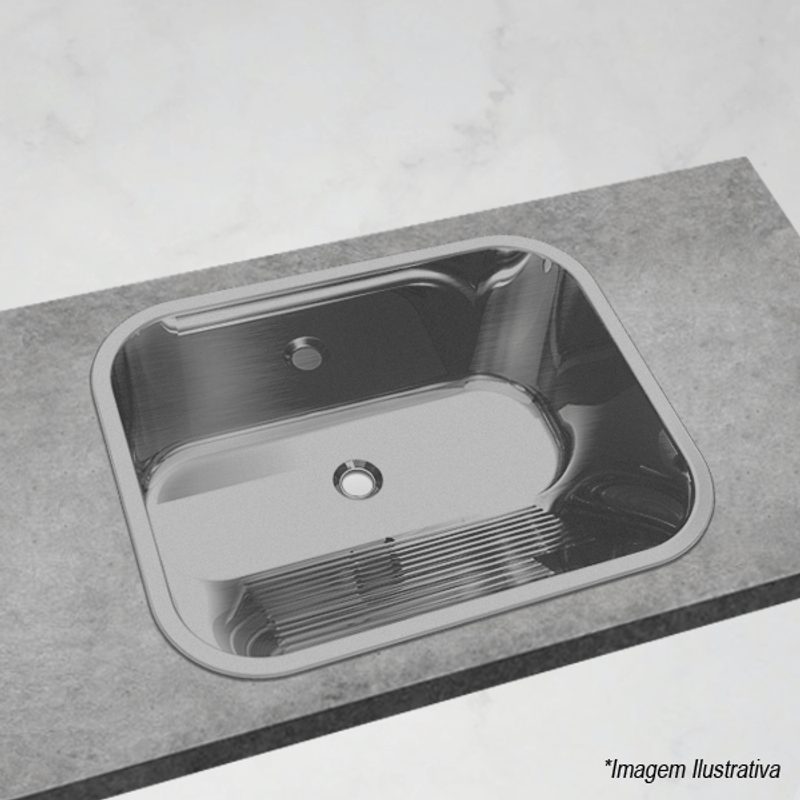 Cuba para Tanque Inox Escovado 50x40cm Mekal Cuba para Tanque Inox Escovado 50x40cm Mekal