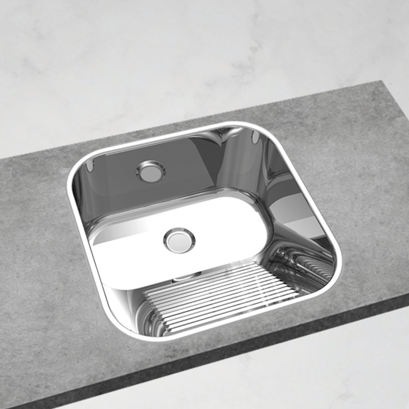 Cuba para Tanque Inox Polido 40x40x22cm Mekal Cuba para Tanque Inox Polido 40x40x22cm Mekal