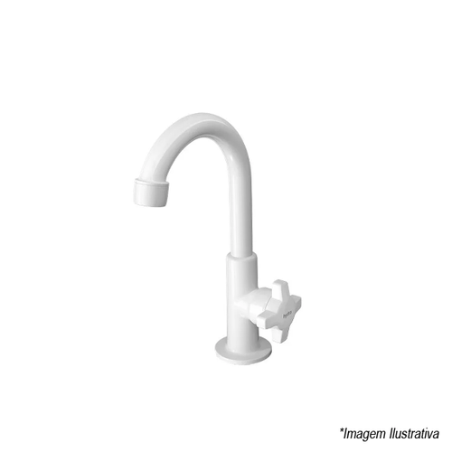 Torneira para Banheiro de Mesa de Plastico Bica Alta Branca HydraMax - Hydra