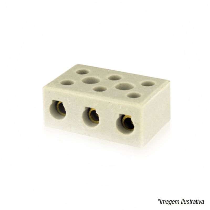 Conector de Porcelana Tripolar 16mm Conector de Porcelana Tripolar 16mm