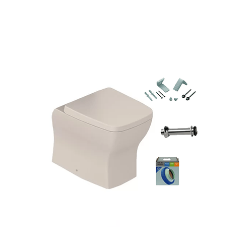 Kit Bacia Convencional Boss com Assento e Acessórios de Instalação Champagne - Incepa