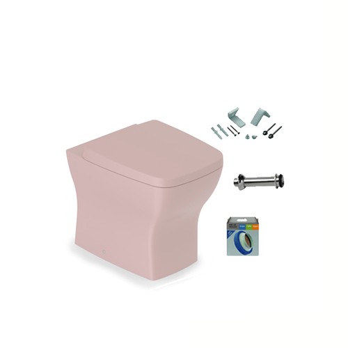 Kit Bacia Convencional, Assento e Acessórios Boss Rose - Incepa