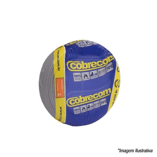 Cabo Flexível Antichama 750V 2,5mm Cinza 100 metros Cobrecom