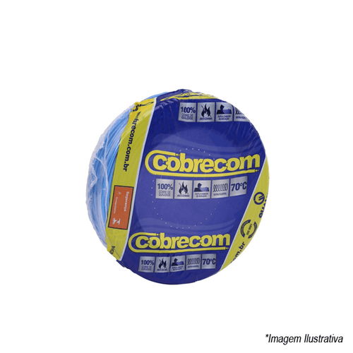 Cabo Flexível Antichama 750V 4mm Azul 100 metros Cobrecom