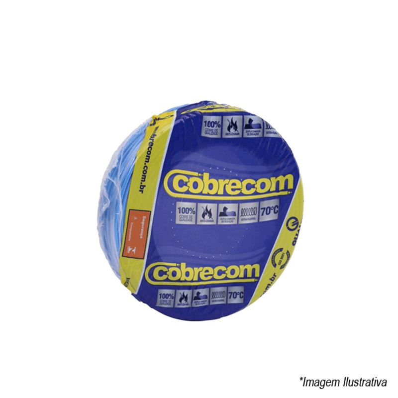 Cabo Flexível Antichama 750V 4mm Azul 100 metros Cobrecom Cabo Flexível Antichama 750V 4mm Azul 100 metros Cobrecom