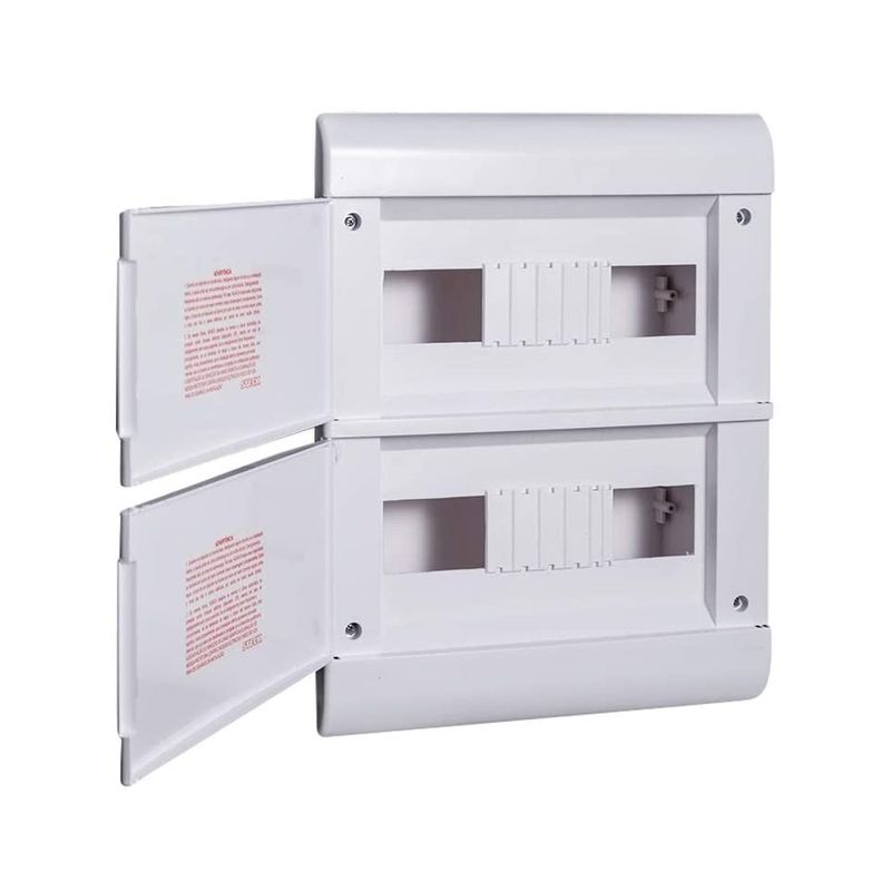 Quadro Distribuição de Embutir Ouro Box 24 Disjuntores com Porta Opaca - Steck Quadro Distribuição de Embutir Ouro Box 24 Disjuntores com Porta Opaca - Steck